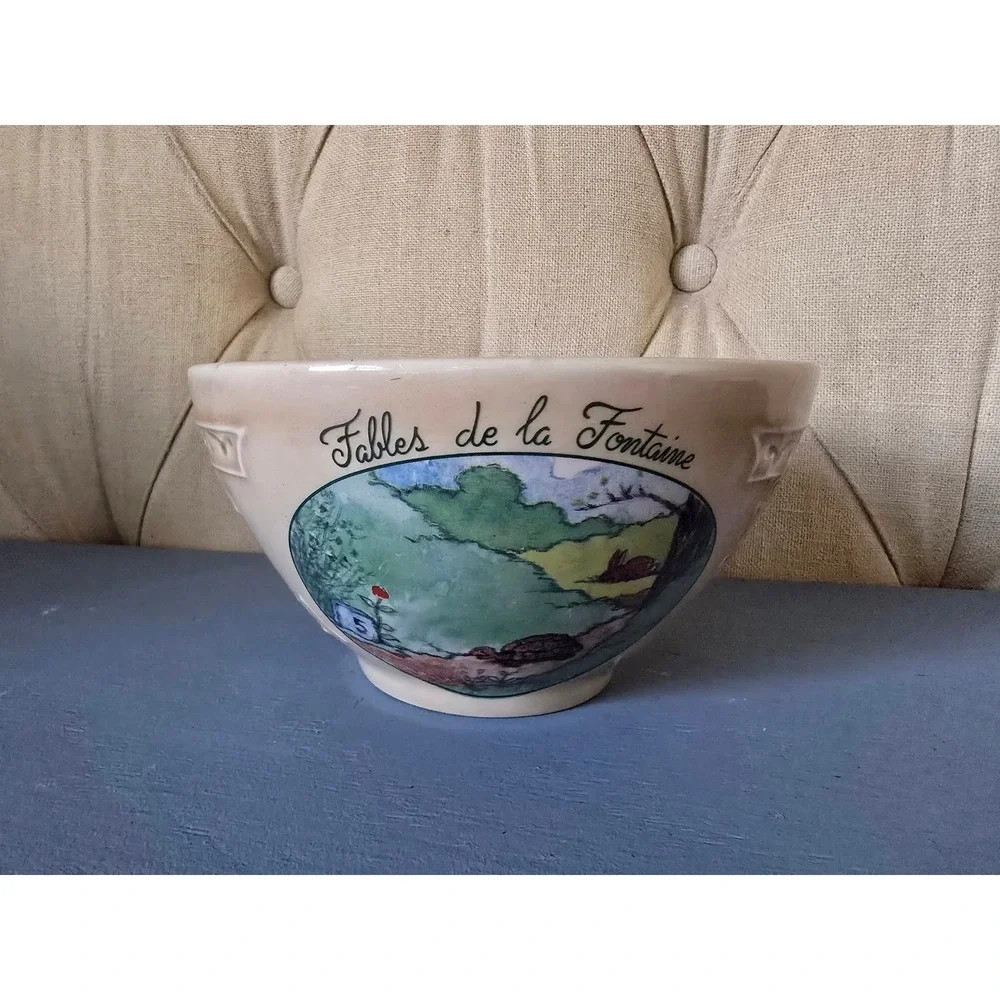 Vintage French Faïence Bowl – La Fontaine 